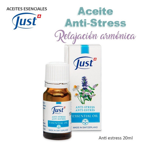 Imagen 2 de 7 de Aceite Anti Stress Swiss Just Producto Original 20ml