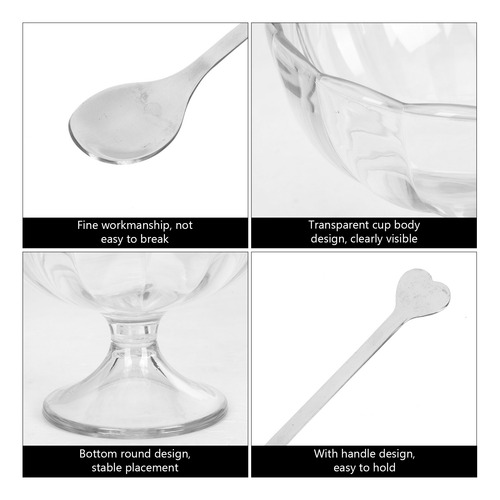 2 Juegos De Tazas De Ensalada Transparentes, Tazas De Pudín