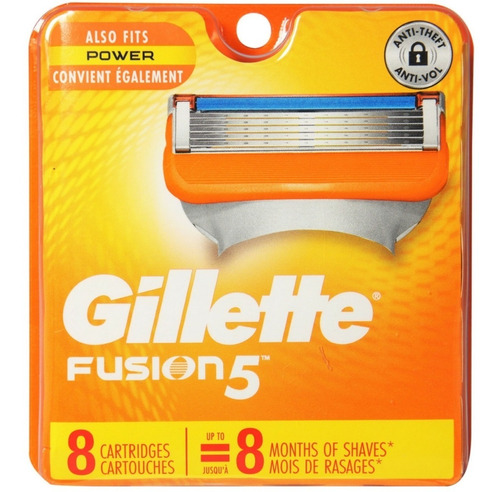 8 Repuesto Gillette Maquina De Afeitar Fusion 5