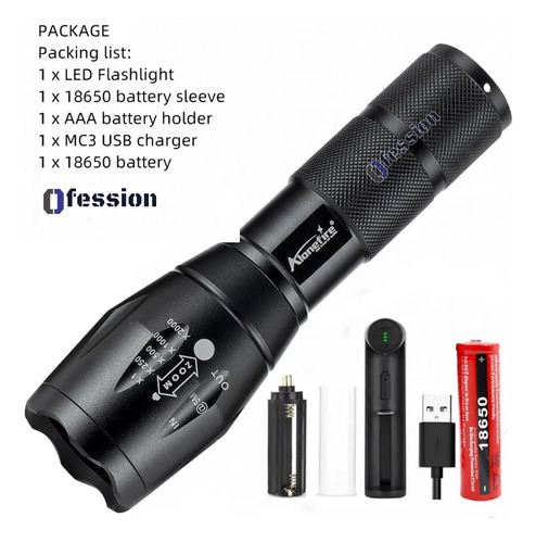 Linterna Táctica Profesional Super Potente 8000 Lumenes