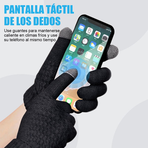 3 Peças De Chapéu Térmico Preto De Inverno, Cachecol E Luvas