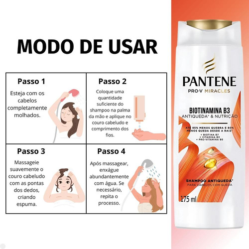 Pantene Shampoo Pro-v Biotinamina B3 Antiqueda 175ml