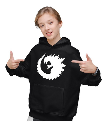 Sudadera Negra Infantil De Gojira Circulo De Godzilla