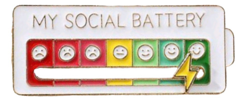 Pin Metalico Estado De Animo Broche My Social Battery 