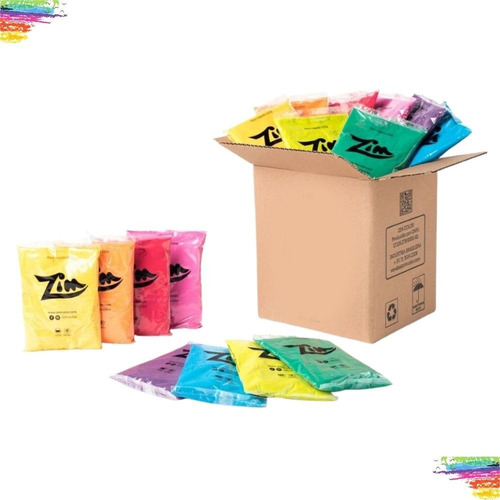 Pó Colorido Festa Holi Zim Color 100g C/10 (cores Sortidas)