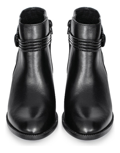 Bota Cuero Mujer Zapato Elegante Botita Vestir Taco Briganti
