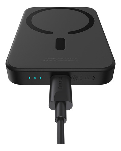 Carregador Portátil Magsafe Baseus 6000mah 20w Turbo iPhone Cor Preto