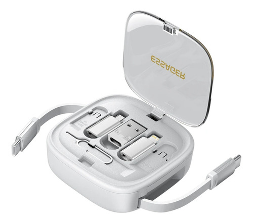 Carregador Usb C 60w Essager + Adaptadores Mini Caixa 6x1