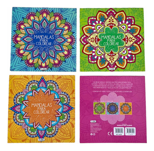 Mandalas Para Colorear Set De 4 Libros Más De 60 Mandalas