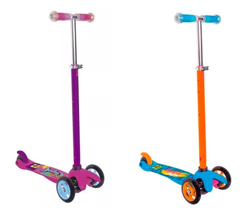 Patinete Scooter Guidão Regulável E C/ Freio - Azul - Samba