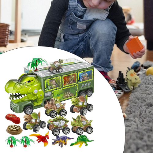 Camión Transportador De Dinosaurios Con Luces Y Sonido,