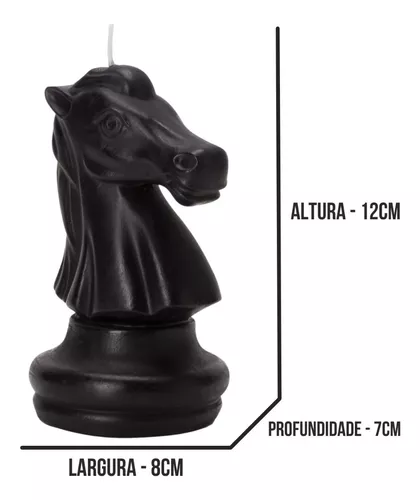 Kit 3 velas modelo esculturas de xadrez(rainha-bispo e cavalo) - cor  preta-mart - Velas e Acessórios - Magazine Luiza