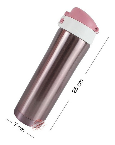 Imagen 2 de 7 de Termo De Acero Inoxidable Doble Seguro Antiderrame 500 Ml