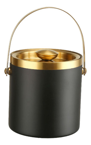 Cubo De Hielo Portátil Con Tapa Cubo De Vino Para 3l Negro