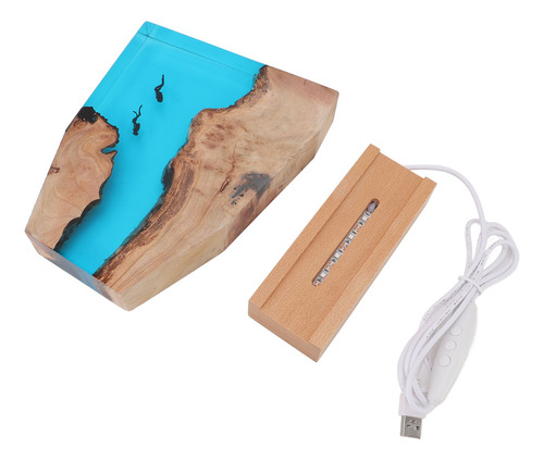 Led De Madera De Resina Night Diver Colorful Ocean