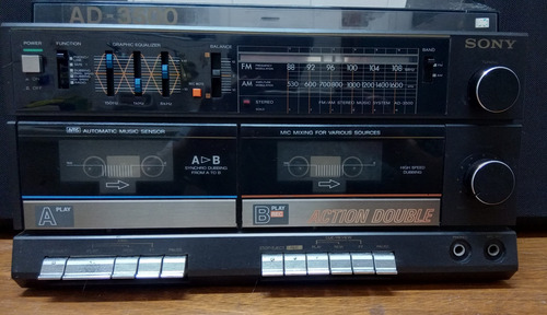 Mini System 3x1 Sony Ad-3500 - Toca Discos Preto (Usado)