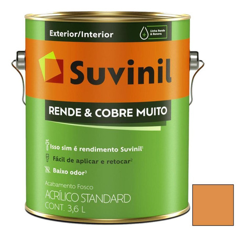 Pintura Latex 3.6l Suvinil Rinde Cubre Mucho Int.ext Mandari