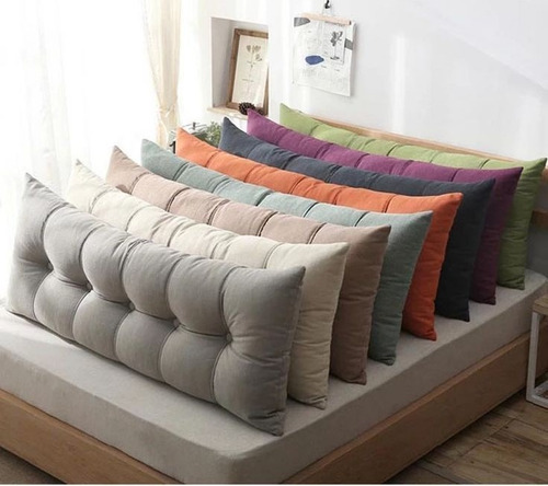 Almohadón Rectangular Domus Soft Maxi Respaldo 75x50 Cm Beige Chenille Liso