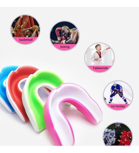 Kit 5 Protector Bucal Boxeo Doble Color Deportivos De Goma