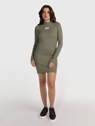 Vestido Calvin Klein Jeans Con Logo Mujer Verde