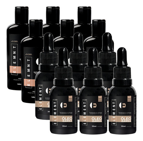Kit 6x Balm E 6x Óleo Para Barba Hidratante Element