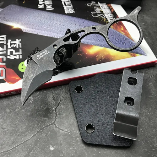 Mini Faca Karambit Full Tang Com Bainha Em Kydex
