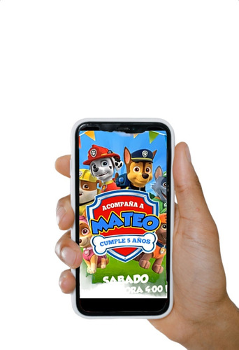 Invitación Digital Paw Patrol Animada O Video Cumpleaños 