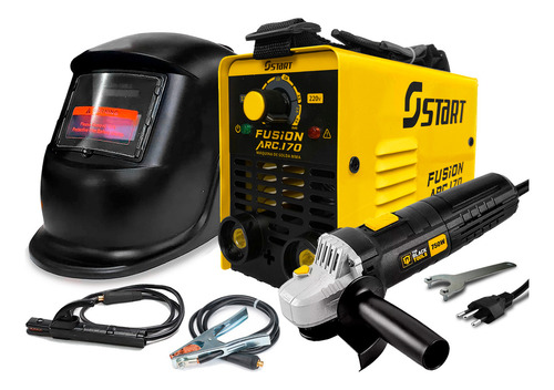 Kit Maquina Solda 170a 110v/220v + Esmerilhadeira Lixadeira