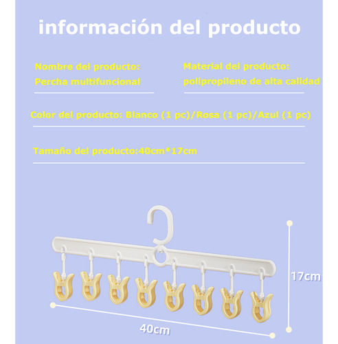 3pc 24 Clips Ganchos Para Calcetín 360° Ajustable Perchas