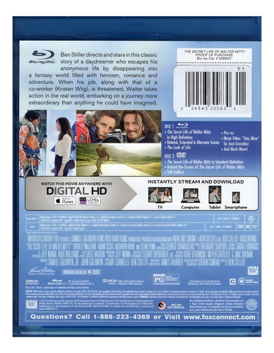 La Increible Vida De Walter Mitty Pelicula Blu-ray
