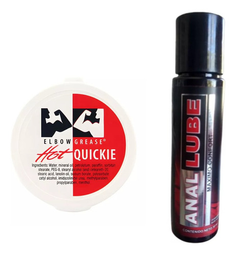 Lubricante Anal Elbow Grease Caliente + Anal Lube Anestésico Sin Sabor