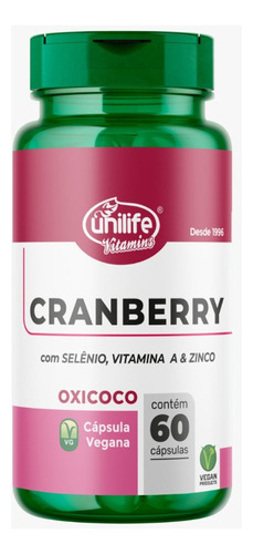 Cranberry Suplemento Unilife 60 Cápsulas De 500mg