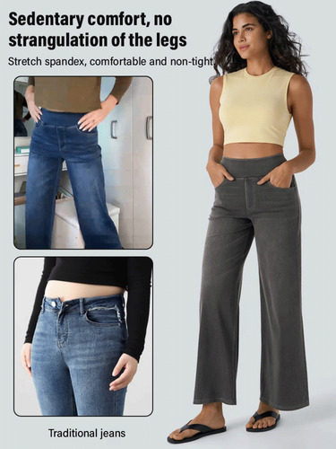 La Moda De Los Jeans De Mezclilla Enfatiza A Las Mujeres Dis