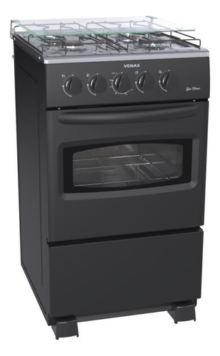 Fogao 4 Bocas Venax Da Vinci Mesa Inox Giii Preto Fosco Glp