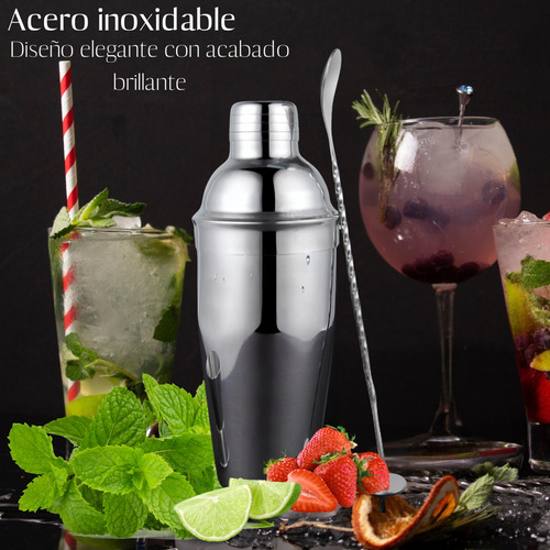 Kit De Cocteleria Profesional Acero Inoxidable Con Soporte