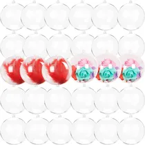 Comprar 40 Esfera Adorno Transparente Navidad Bola Plastico Para In
