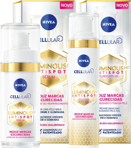 Nivea Cellular Luminous630 Antispot Sérum 30ml E Fluído 40ml Tipo de pele Todo tipo de pele