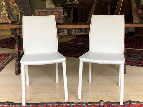 Silla Boconcept Zarra 1470 Piel Blanca Usada 