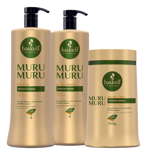 Kit Haskell Murumuru Shampoo Condicionador E Mascara 300ml