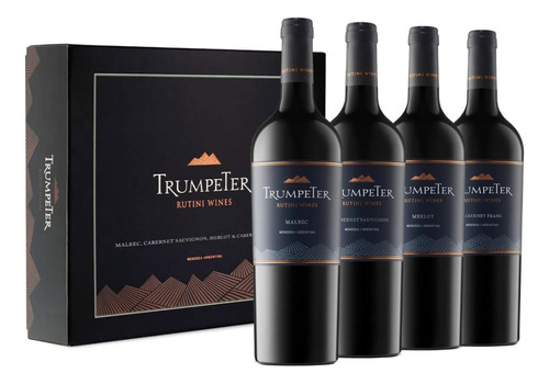 Vino Trumpeter Malbec Cab Sauv Merlot Cab Franc Estuche X 4