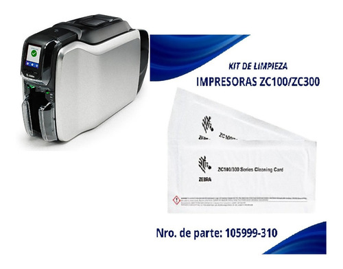 Kit  Limpieza Impresora Carnet  Zebra Zc100 Zc300