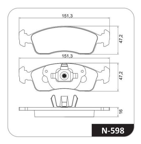 Imagen 2 de 7 de Pastilla Freno Cobreq Del 208 C3 Tu4 Uno Novo Cargo Evo Mobi