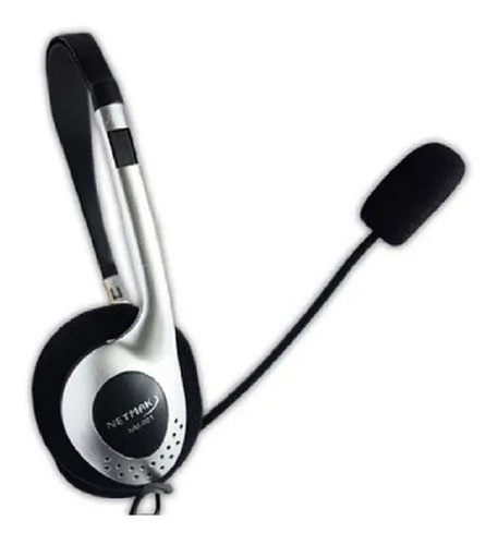 Imagen 1 de 4 de Auricular Netmak Con Micrófono Ideal Zoom Conferencias