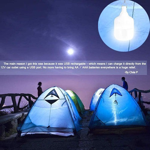 Imagen 7 de 7 de Linterna De Camping 5000lm Recargable Regulable Luz Portátil