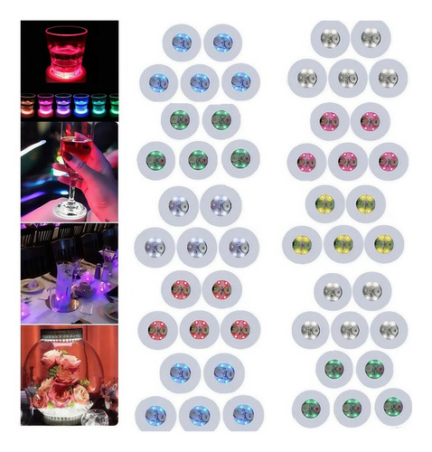 50 Posavasos Con Iluminación Led De 3 Modos
