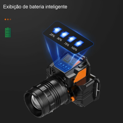 Linterna De Cabeza Prueba Dagua Potente Faro De Cabeza