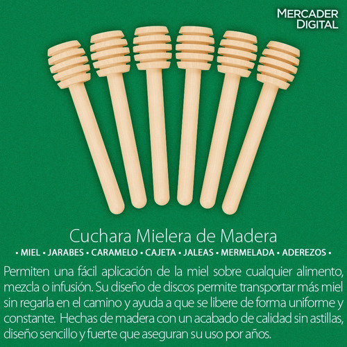 A 100 Pzs Cuchara Mielera Madera Pala Miel Palito