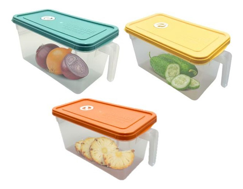 Organizador De Refrigerador Con Tapa Apilable Colores