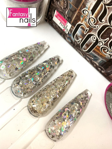 Colecciones De Acrílico 4 Pz. Fantasy Nails Colección Rococo Plata 4 Pz. Fantasy