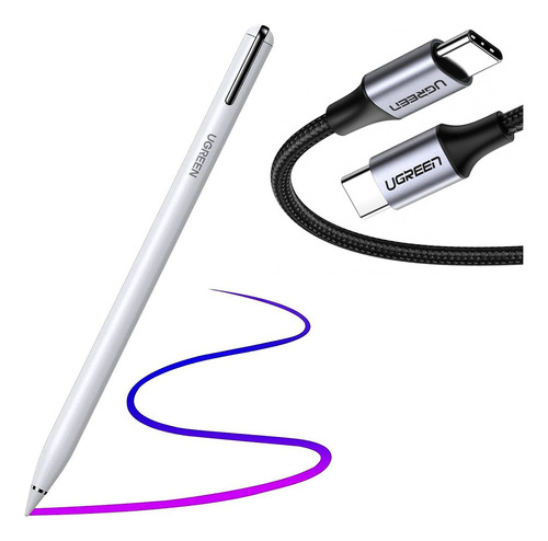Kit Smart Stylus Pen Para iPad + Cable Usb C 60w 1m Ugreen